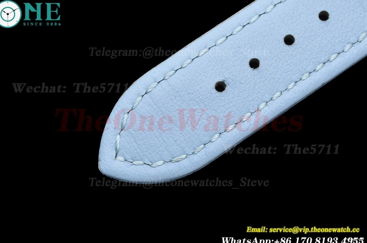 Quartz Leather White Strap LE Blue dial SS Small On Tank K11F Must 0330